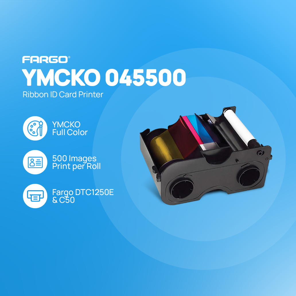 Ribbon Color YMCKO Fargo DTC1250E DTC-1250E C50 045500