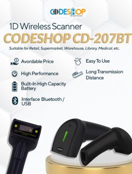 scanner barcode 2D codeshop CD207BT