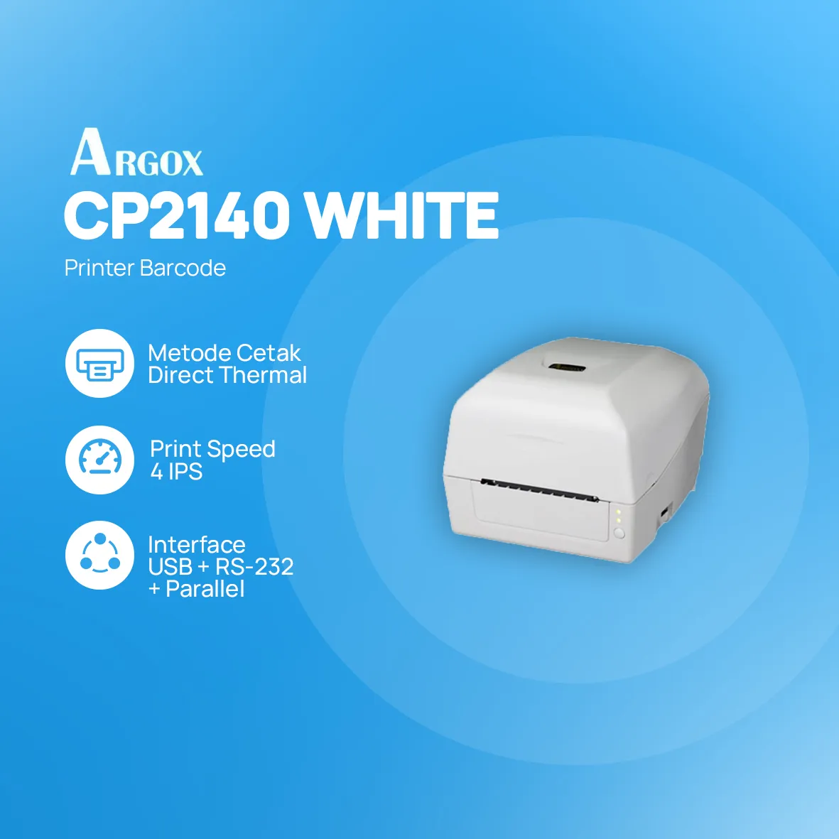 Argox CP2140 WHITE ID CARD PRINTER