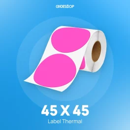 Label Thermal Bulat 1LINE 45x45 200pcs Pink