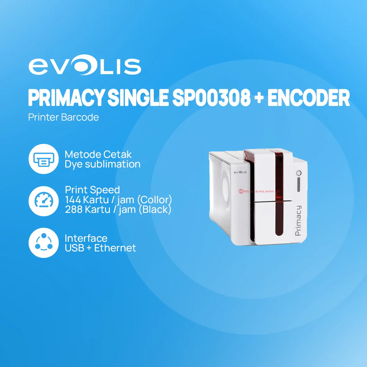 Evolis PRIMACY SINGLE SP00308 + ENCODER ID CARD PRINTER