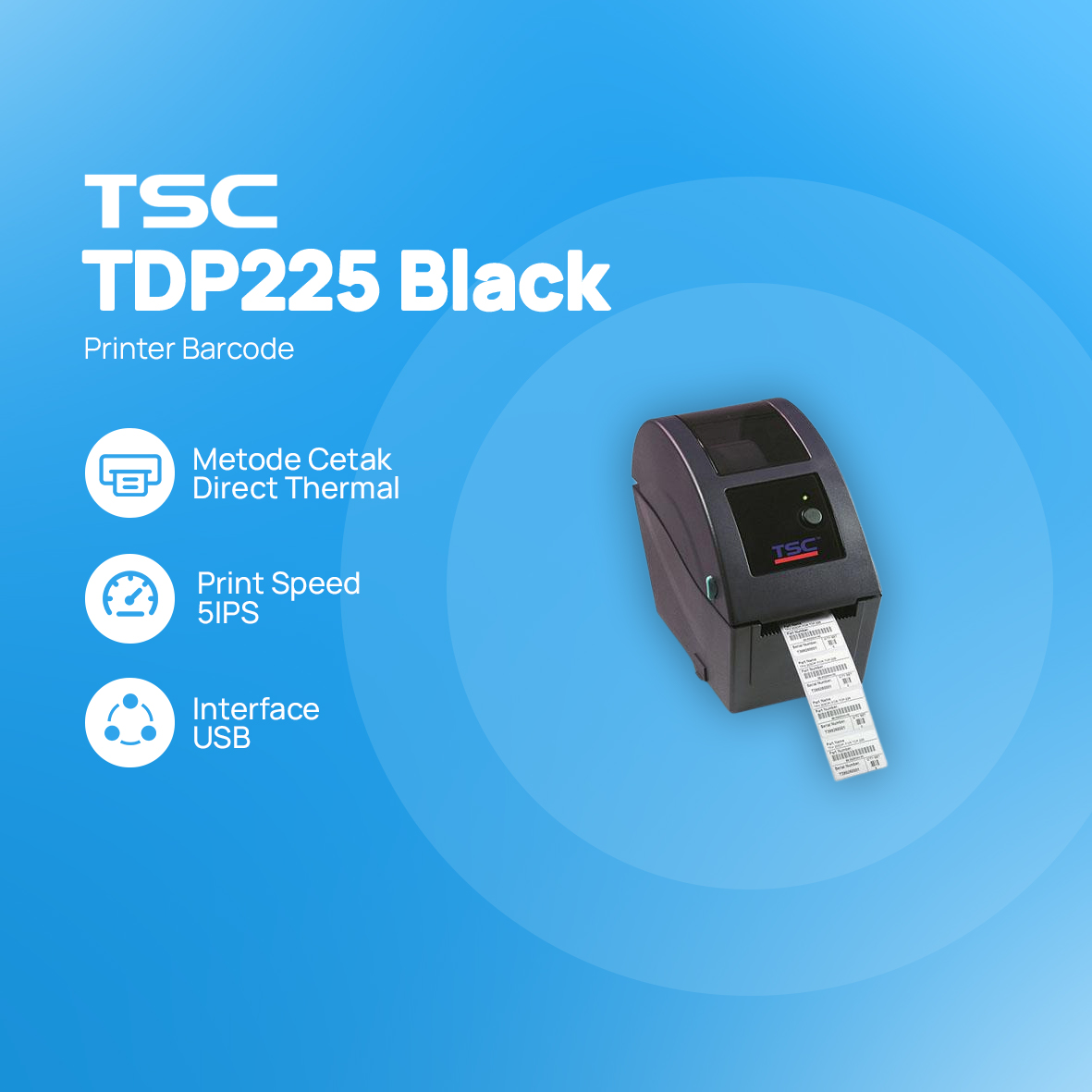 Printer barcode TSC TDP225 Black