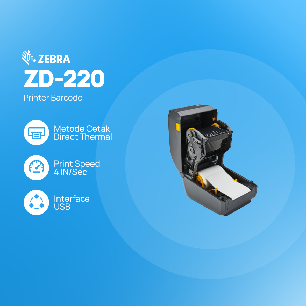 Printer Barcode Zebra ZD220