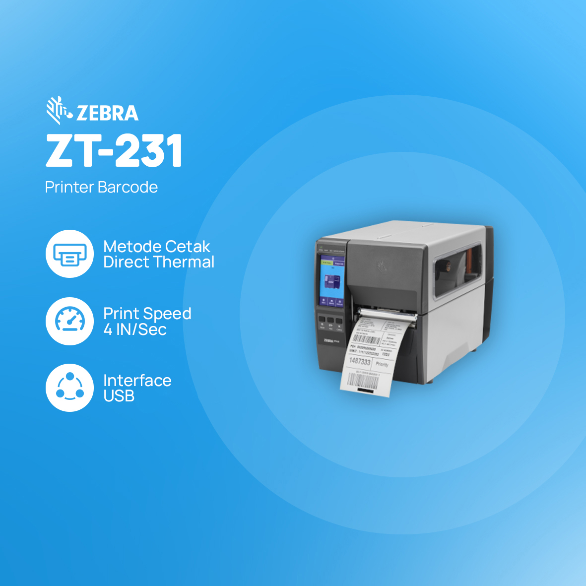 Printer Barcode Zebra ZT231
