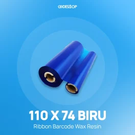 RIBBON BARCODE WAX RESIN 110X74 BIRU